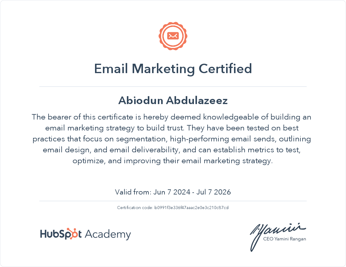 Email Marketing Certified